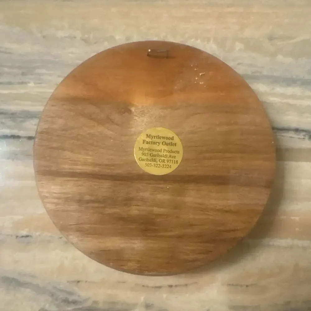 Myrtlewood Factory Pyrography Art Yaquina Head Lighthouse Newport OR Wall Plaque